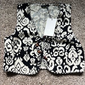 Zara Patterned Vest/Crop Top NWT